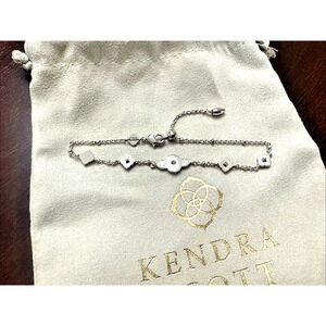 Vintage Kendra Scott Abbie Medallion Delicate Silver Chain Bracelet S/M